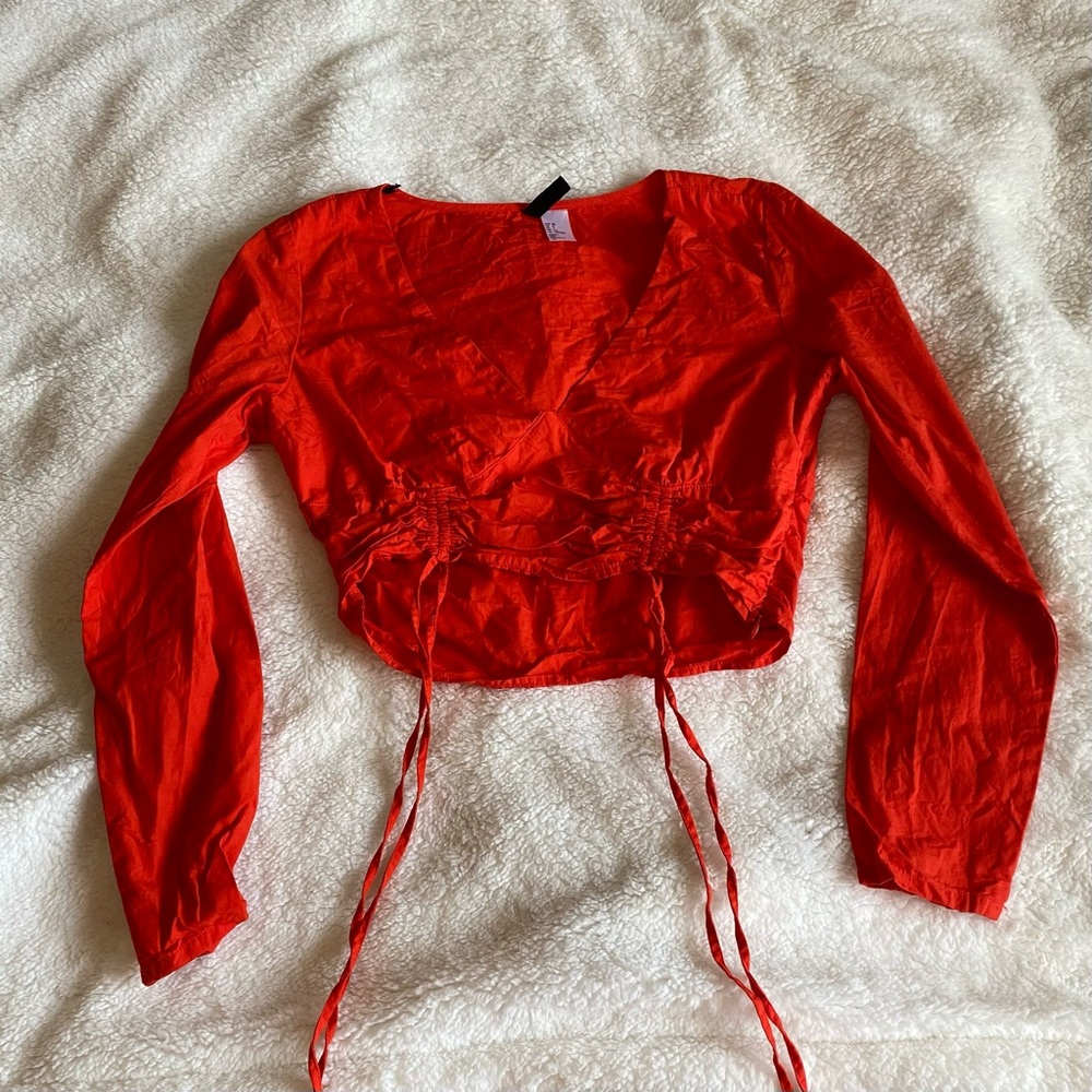H&M orange long sleeve top size small
